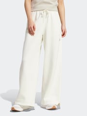 adidas White ALL SZN Fleece Loose Wide Leg Trousers - Image 3 of 6