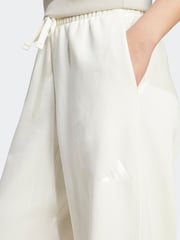 adidas White ALL SZN Fleece Loose Wide Leg Trousers - Image 4 of 6