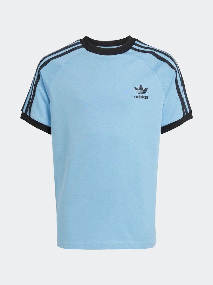 adidas Originals Blue Adicolor 3-Stripes T-Shirt Kids - Image 5 of 5