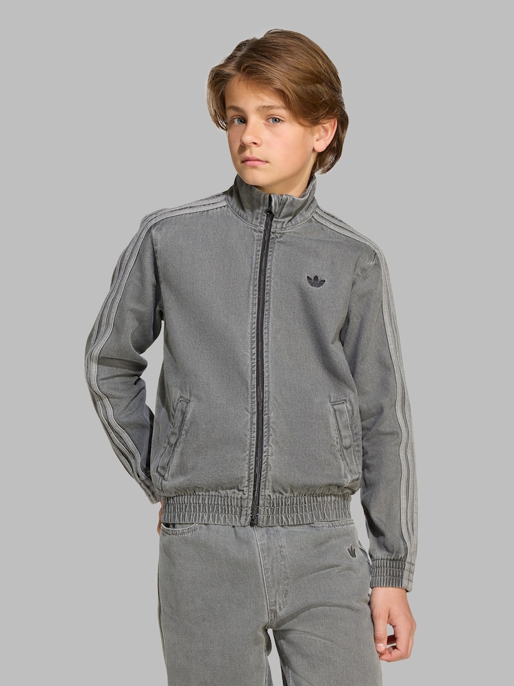 adidas Originals Natural Firebird Denim Track Jacket Kids - Image 1 of 8 adidas Originals Natural Firebird Denim Track Jacket Kids - Image 1 of 8