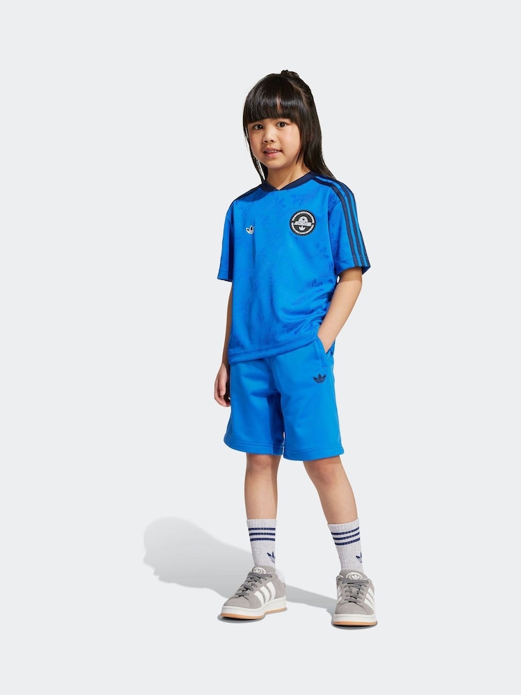 adidas Originals Blue Little Kids T-Shirt and Shorts Set - Image 1 of 8 adidas Originals Blue Little Kids T-Shirt and Shorts Set - Image 1 of 8