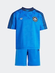 adidas Originals Blue Little Kids T-Shirt and Shorts Set - Image 6 of 8