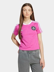 adidas Originals Pink Cropped T-Shirt Kids - Image 1 of 6