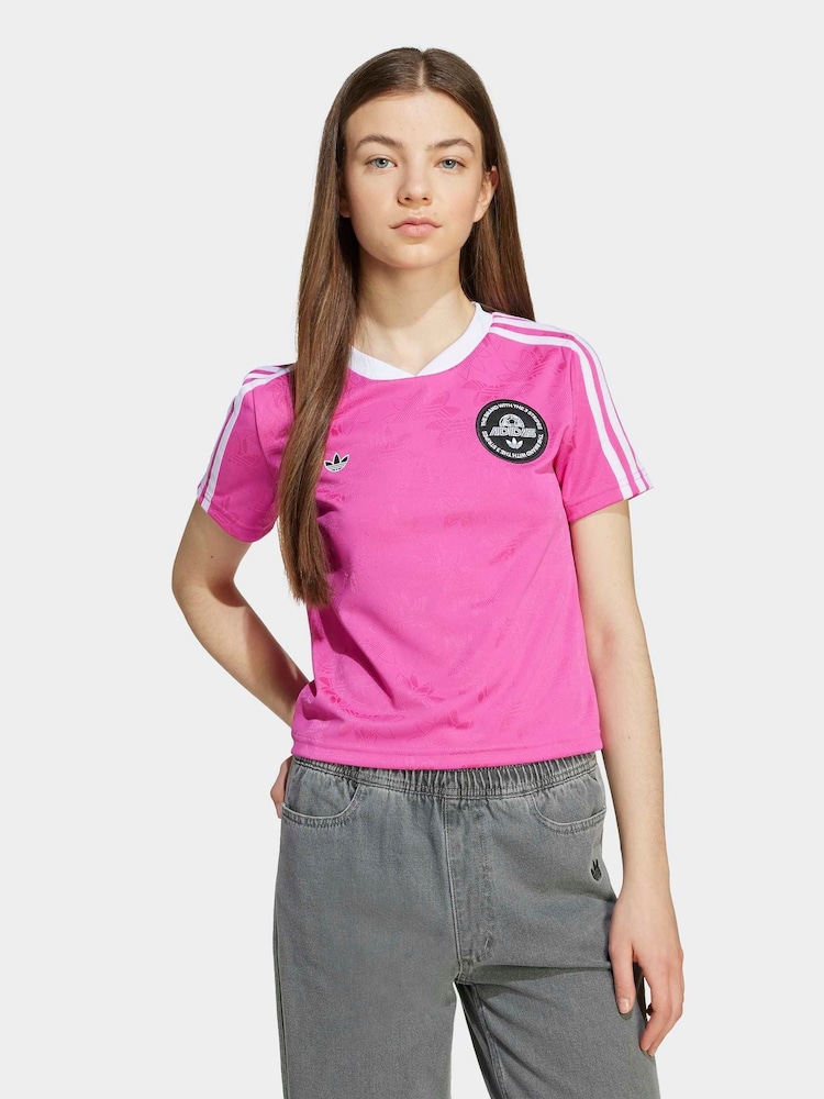 adidas Originals Pink Cropped T-Shirt Kids - Image 1 of 6