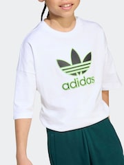 adidas Originals White Oversize Trefoil T-Shirt - Image 4 of 5
