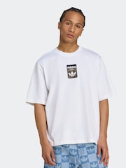 adidas Originals White Oversized Leo T-Shirt - Image 1 of 5