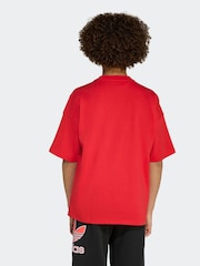 adidas Originals Red Oversize Trefoil T-Shirt - Image 2 of 4