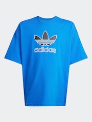 adidas Originals Blue Oversize Trefoil T-Shirt - Image 1 of 1