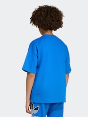 adidas Originals Blue Oversize Trefoil T-Shirt - Image 2 of 6