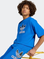 adidas Originals Blue Oversize Trefoil T-Shirt - Image 3 of 6