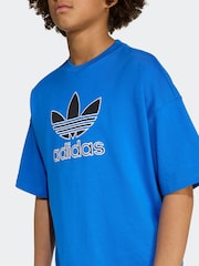 adidas Originals Blue Oversize Trefoil T-Shirt - Image 5 of 6