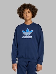 adidas Originals Blue Trefoil Kids Sweatshirt - Image 1 of 8