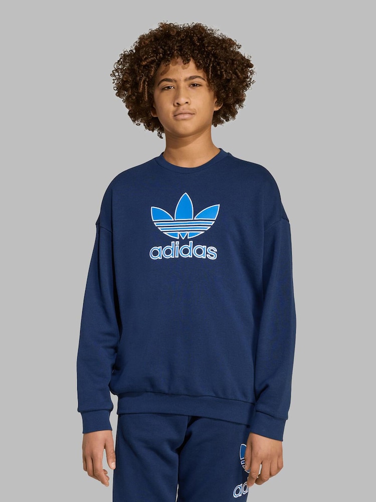 adidas Originals Blue Trefoil Kids Sweatshirt - Image 1 of 8