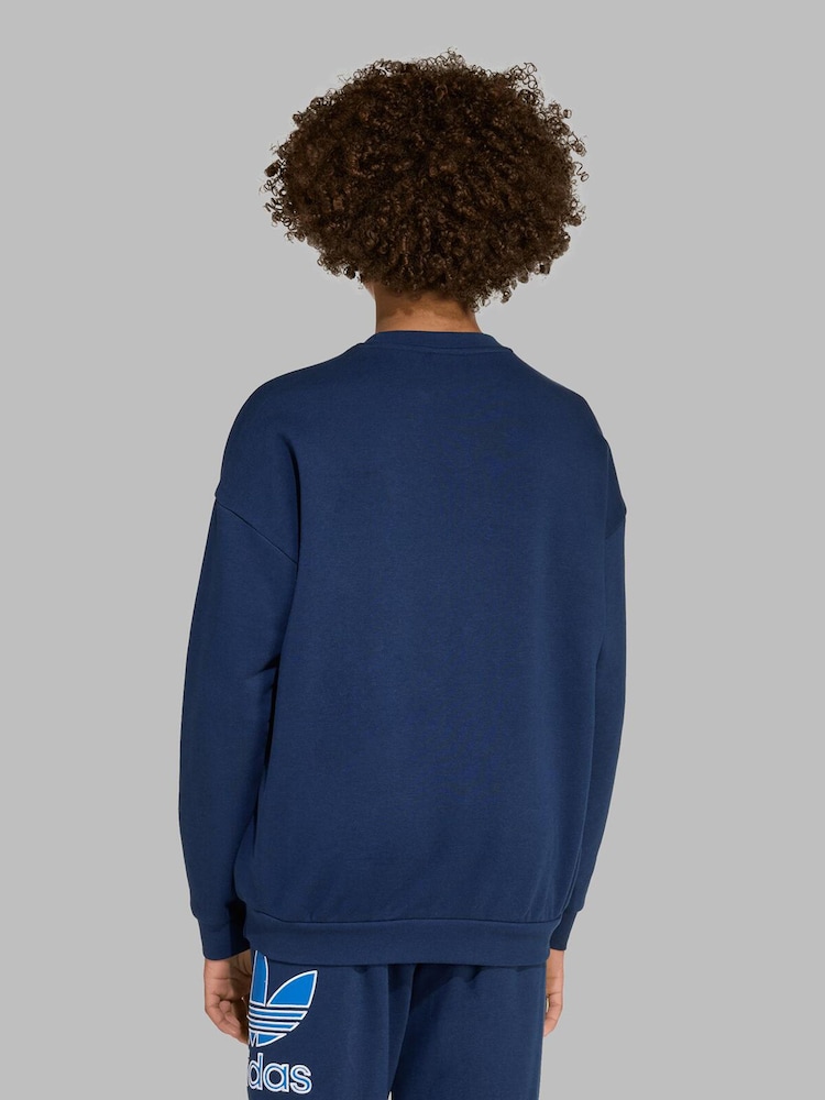 adidas Originals Blue Trefoil Kids Sweatshirt - Image 2 of 8