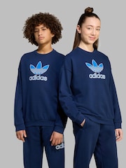 adidas Originals Blue Trefoil Kids Sweatshirt - Image 7 of 8