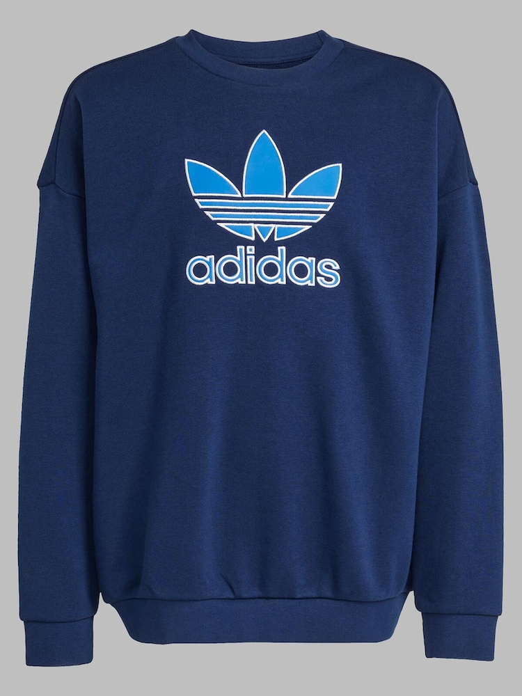 adidas Originals Blue Trefoil Kids Sweatshirt - Image 8 of 8 adidas Originals Blue Trefoil Kids Sweatshirt - Image 8 of 8