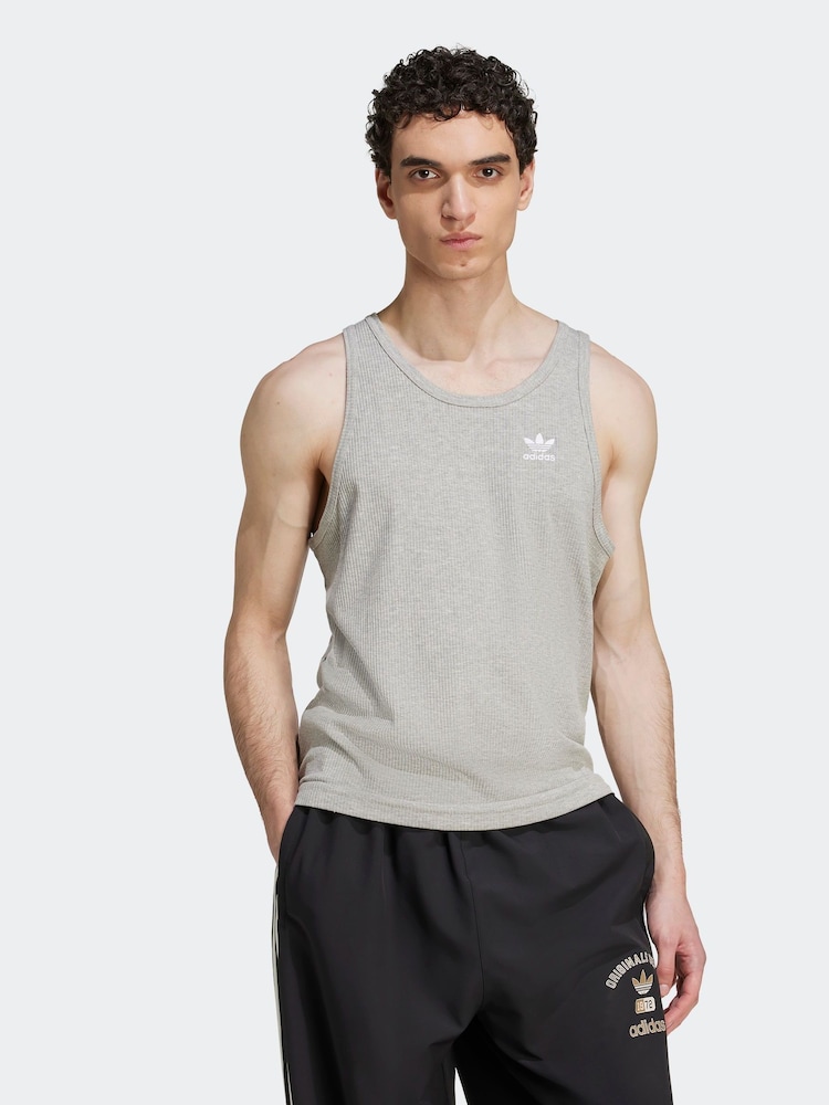 adidas Originals Grey Trefoil Essentials Tank Top - Image 1 of 5