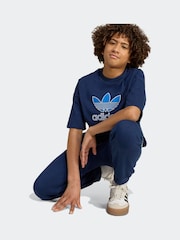 adidas Originals Navy Blue Oversize Trefoil T-Shirt - Image 3 of 6
