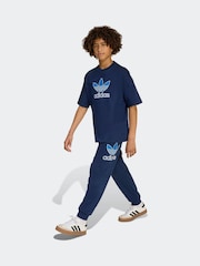adidas Originals Navy Blue Oversize Trefoil T-Shirt - Image 4 of 6
