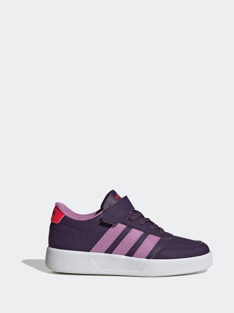 adidas Purple/Lilac Breaknet 3.0 Elastic Lace Kids Trainers - Image 1 of 9