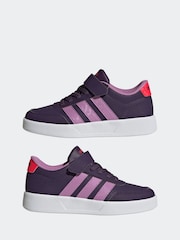 adidas Purple/Lilac Breaknet 3.0 Elastic Lace Kids Trainers - Image 5 of 9