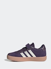adidas Purple VL Court 3.0 Elastic Lace Kids Trainers - Image 1 of 8