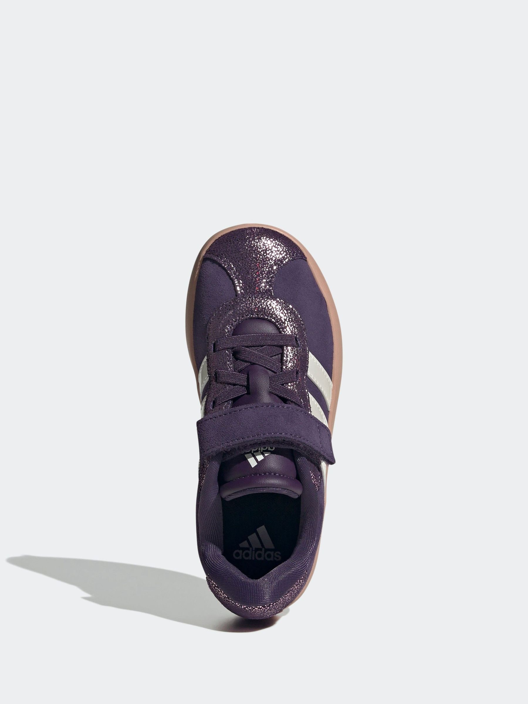 Buy adidas Purple VL Court 3.0 Elastic Lace Kids Trainers from