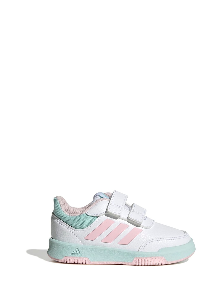 adidas White White/Pink Tensaur Sport Hook and Loop Trainers - Image 2 of 9
