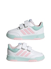 adidas White White/Pink Tensaur Sport Hook and Loop Trainers - Image 3 of 9