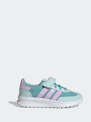 adidas Mint/Lilac Run 70s 2.0 Elastic Lace Kids Trainers - Image 1 of 9