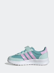 adidas Mint/Lilac Run 70s 2.0 Elastic Lace Kids Trainers - Image 2 of 9