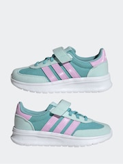 adidas Mint/Lilac Run 70s 2.0 Elastic Lace Kids Trainers - Image 5 of 9
