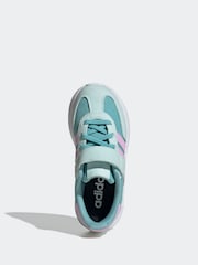 adidas Mint/Lilac Run 70s 2.0 Elastic Lace Kids Trainers - Image 6 of 9