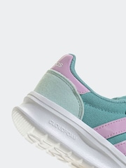 adidas Mint/Lilac Run 70s 2.0 Elastic Lace Kids Trainers - Image 9 of 9