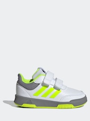 adidas White/Green/Grey Tensaur Hook and Loop Infant Trainers - Image 1 of 9