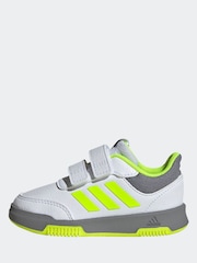 adidas White/Green/Grey Tensaur Hook and Loop Infant Trainers - Image 2 of 9