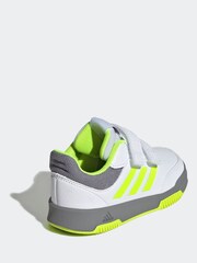 adidas White/Green/Grey Tensaur Hook and Loop Infant Trainers - Image 4 of 9