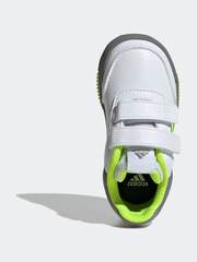 adidas White/Green/Grey Tensaur Hook and Loop Infant Trainers - Image 6 of 9