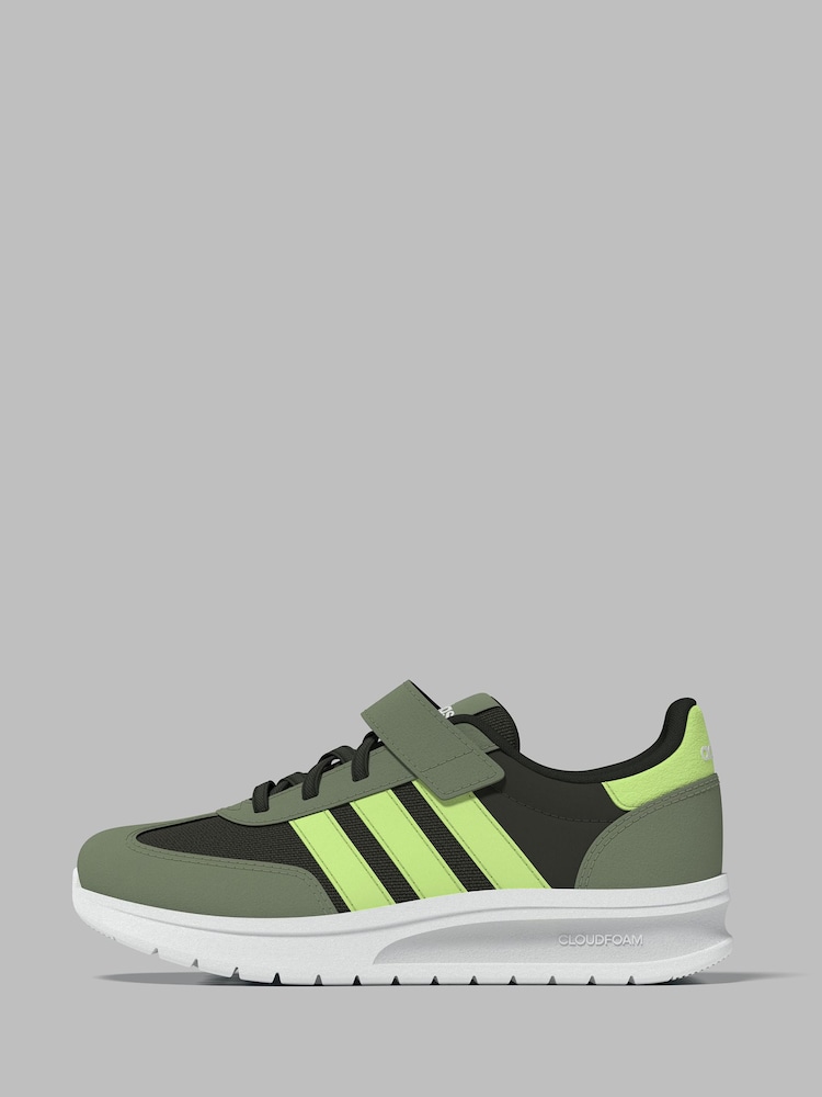 adidas Khaki/Green Run 70s 2.0 Elastic Lace Kids Trainers - Image 1 of 5