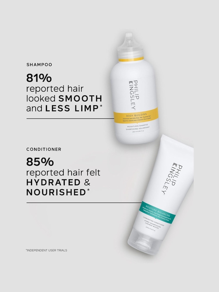 Philip Kingsley Body Building Shampoo 250ml  Moisture Balancing Conditioner 200ml Duo - Image 2 of 3