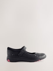 Clarks Black Leather Standard Fit (F) Younger Girls Relda Wish Mary Jane Shoes - Image 1 of 1