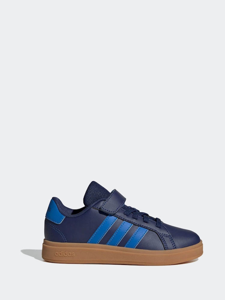 adidas Blue Grand Court 2.0 Easy On Kids Trainers - Image 1 of 9