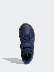adidas Blue Grand Court 2.0 Easy On Kids Trainers - Image 7 of 9