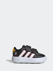 adidas Black Disney Mickey Mouse Grand Court Hook and Loop Infant Trainers - Image 1 of 9