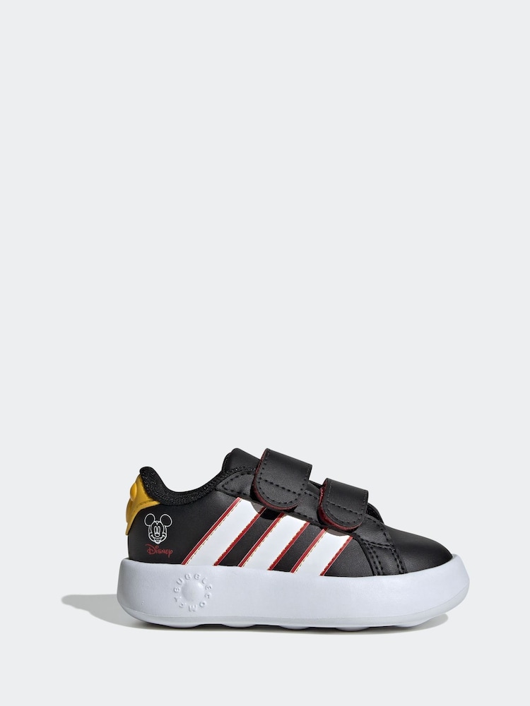 adidas Black Disney Mickey Mouse Grand Court Hook and Loop Infant Trainers - Image 1 of 9