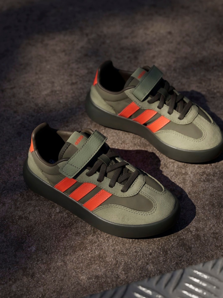 adidas Khaki/Orange Barreda Decode Elastic Lace Kids Trainers - Image 1 of 8 adidas Khaki/Orange Barreda Decode Elastic Lace Kids Trainers - Image 1 of 8