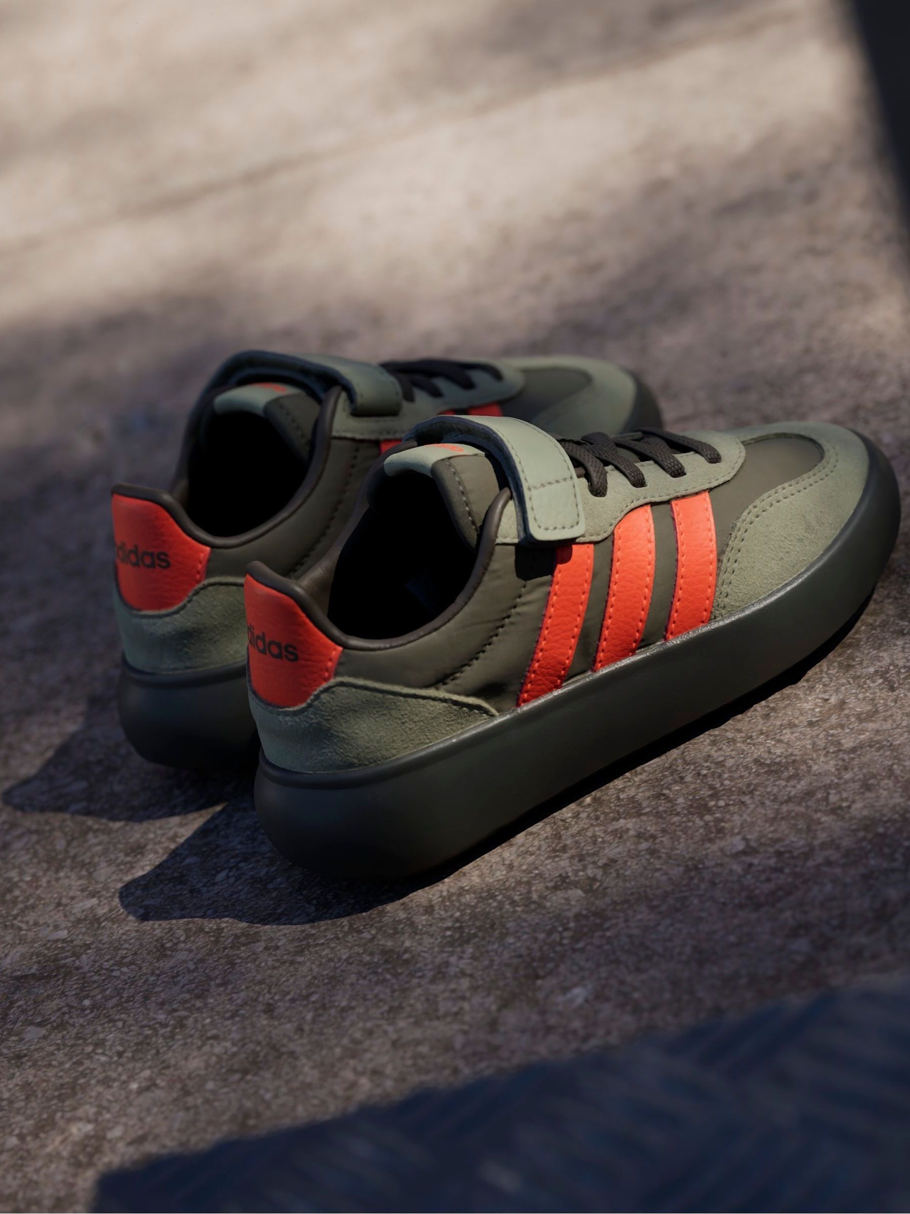 Buy adidas Khaki/Orange Barreda Decode Elastic Lace Kids Trainers