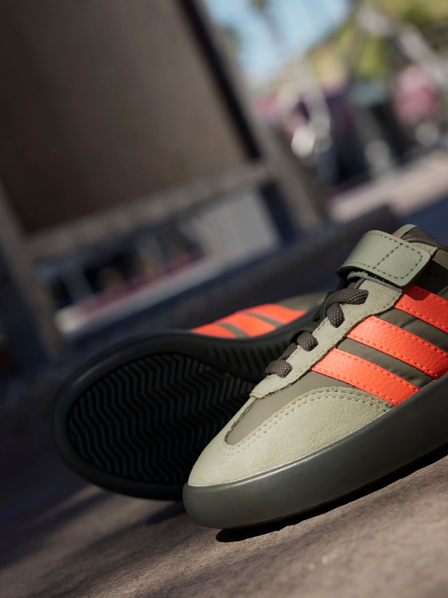 Buy adidas Khaki/Orange Barreda Decode Elastic Lace Kids Trainers