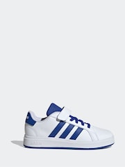 adidas White/Blue Grand Court 2.0 El C Trainers - Image 1 of 9