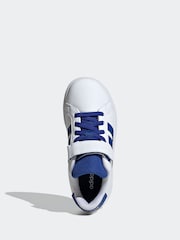 adidas White/Blue Grand Court 2.0 El C Trainers - Image 5 of 9